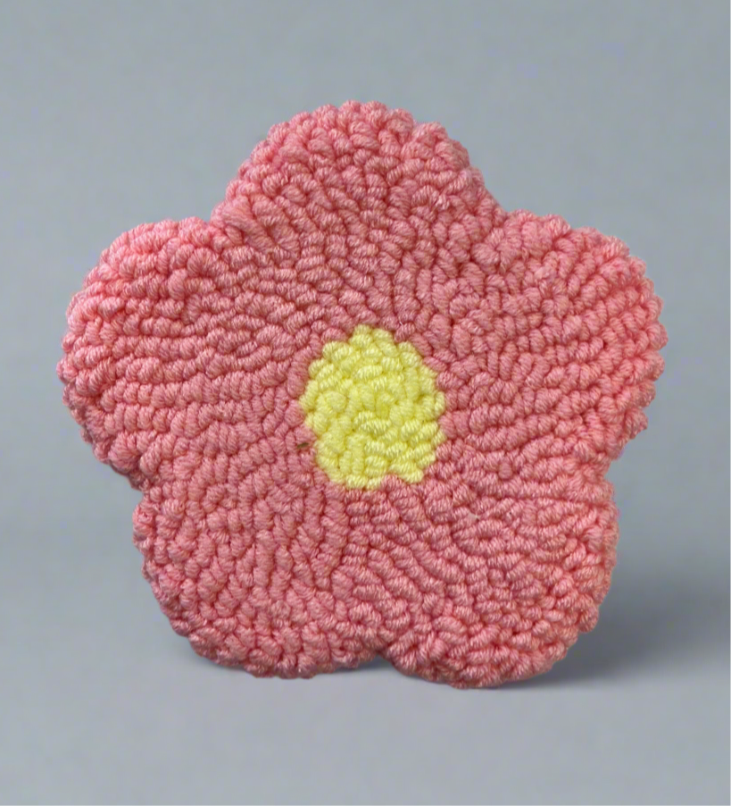 Pink Floral Mug Rug 5 inches