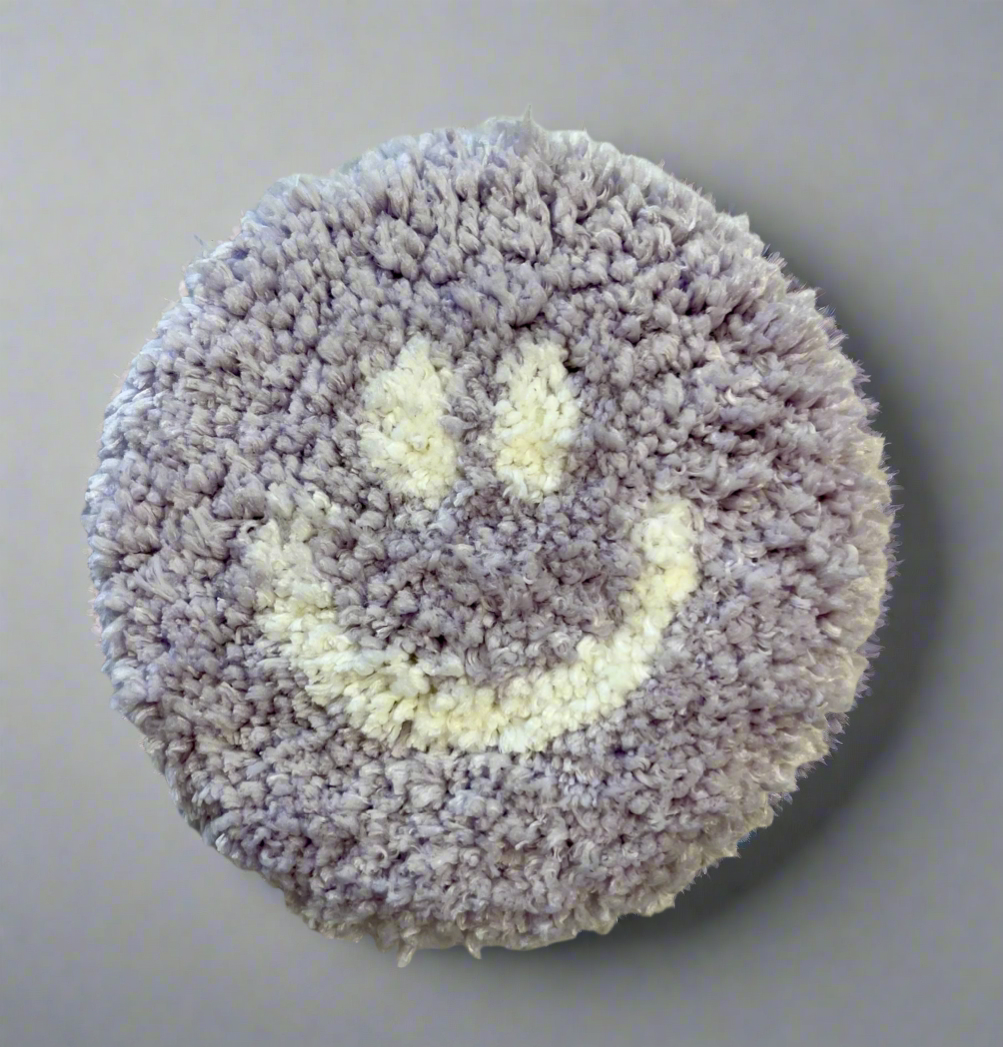 Purple smile mug rug coaster