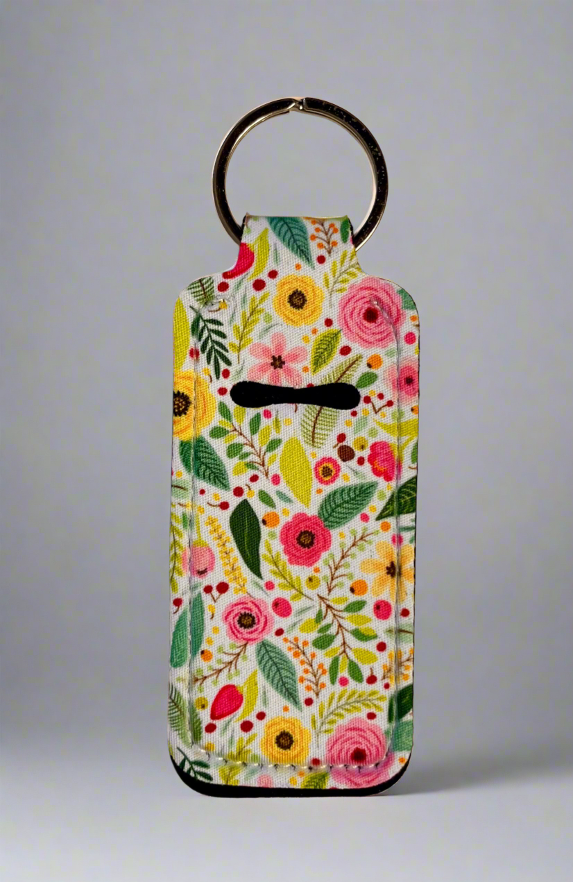 Flowers keychain lipstick holder