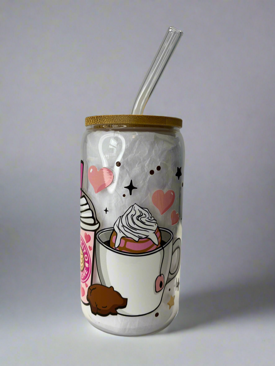 Cafecito Chisme glass can cup