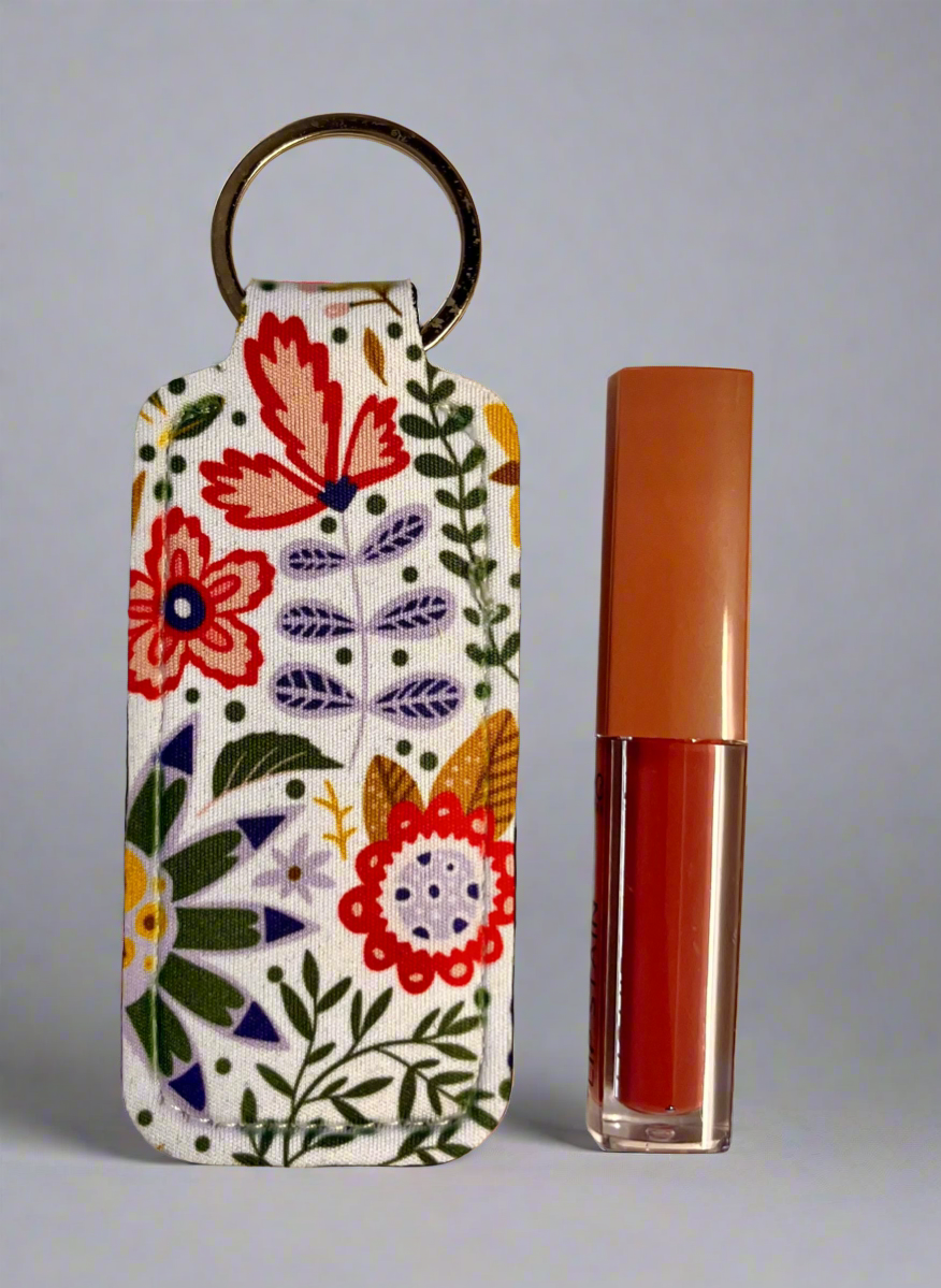 Flowers keychain lipstick holder