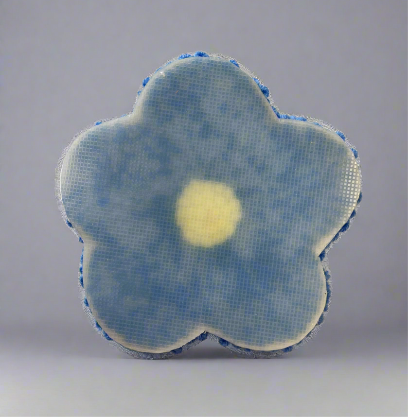 Blue Floral Mug Rug 5 inches