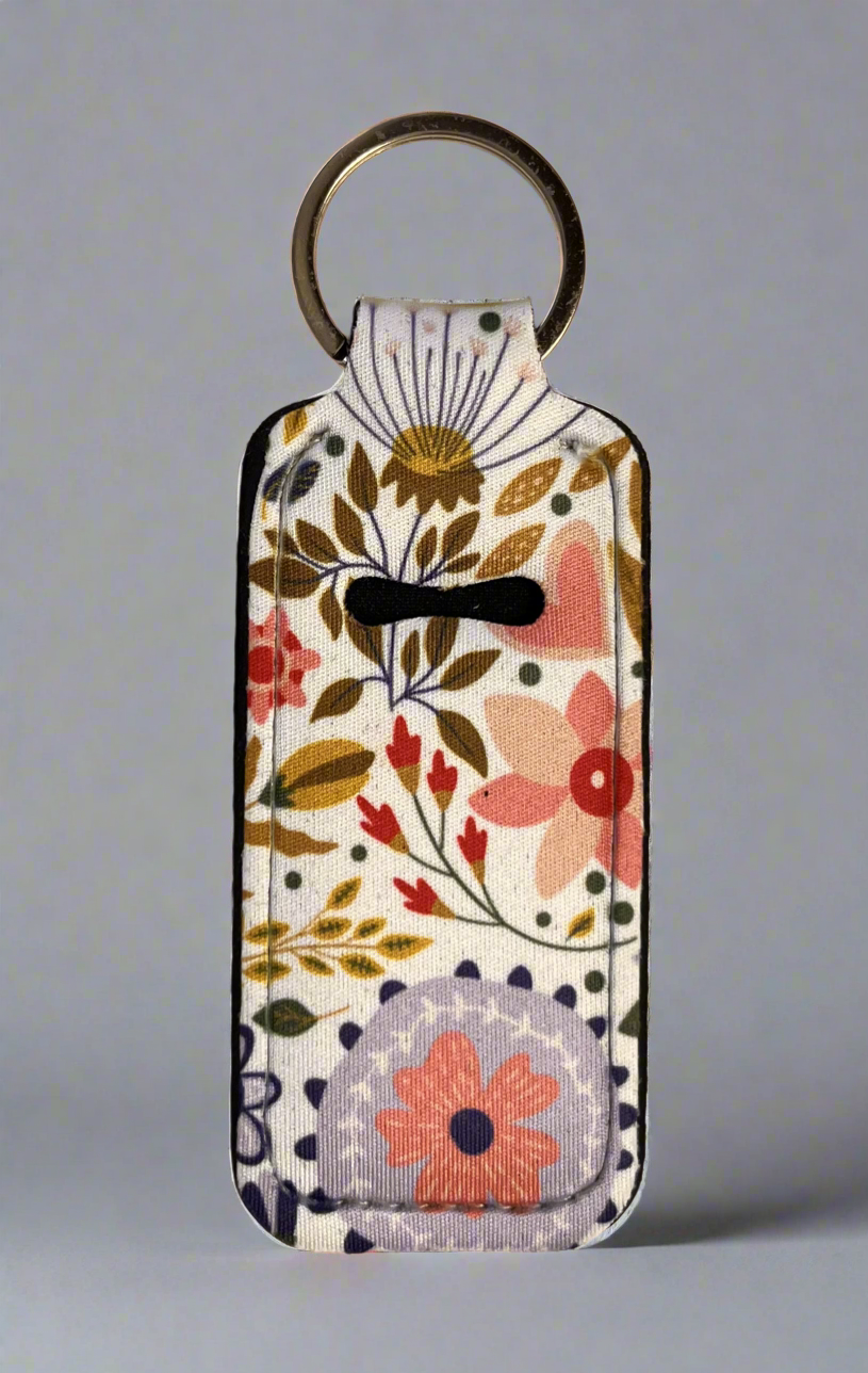 Flowers keychain lipstick holder
