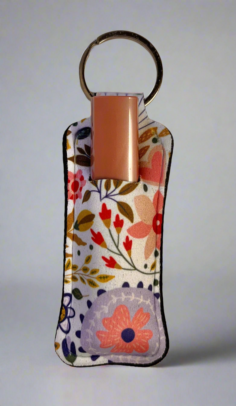 Flowers keychain lipstick holder