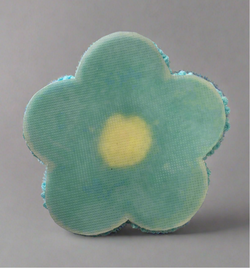 Turquoise Floral Mug Rug 5 inches