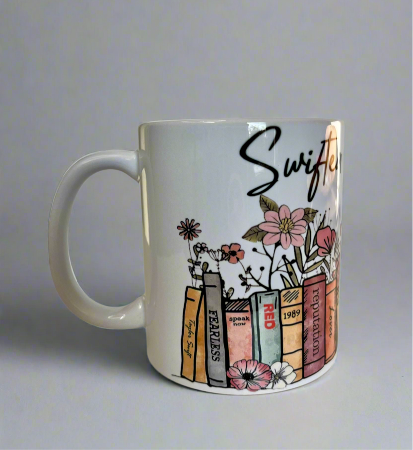 Swiftea Mug - Floral Book Lover Mug Inspired by Music and Eras