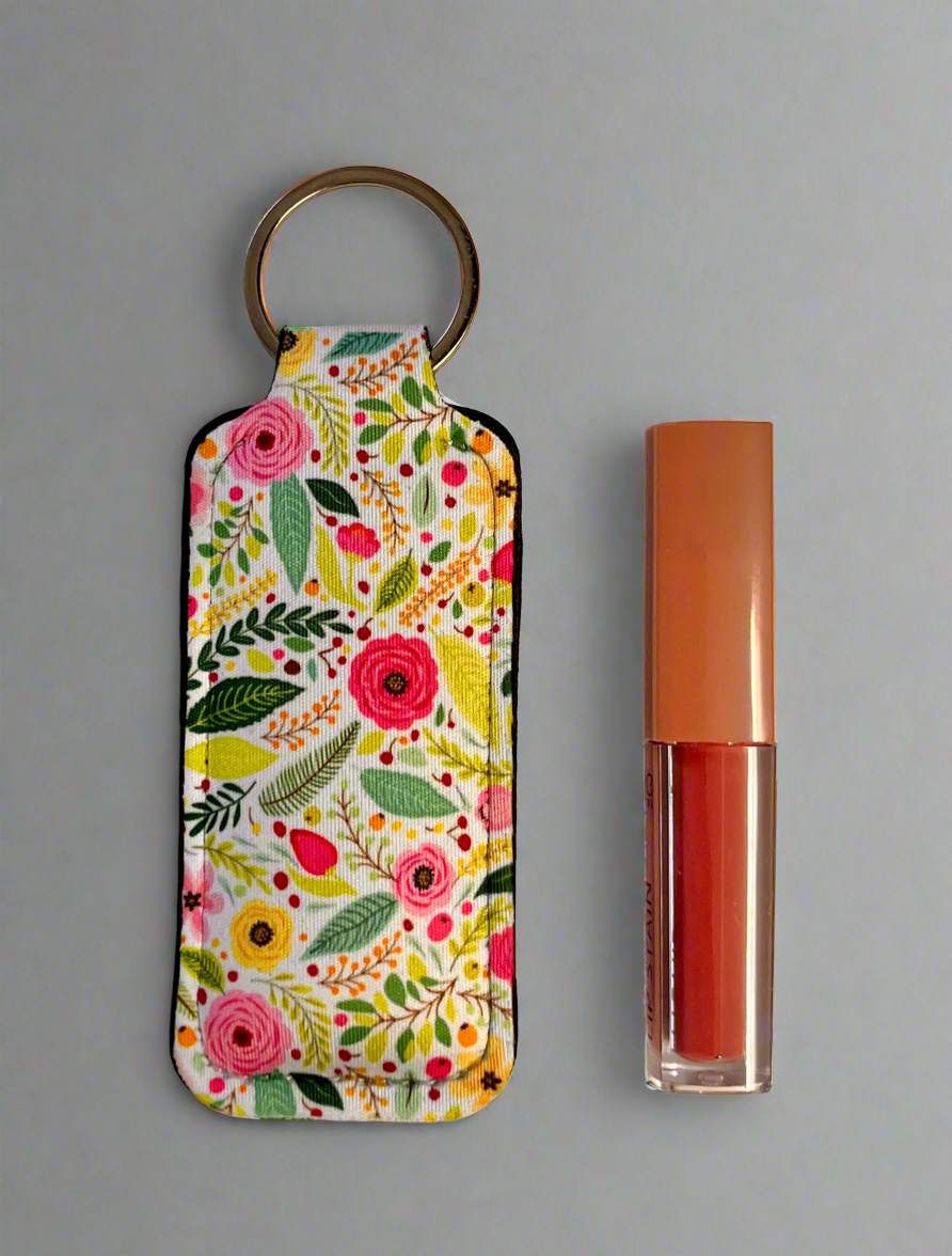 Flowers keychain lipstick holder