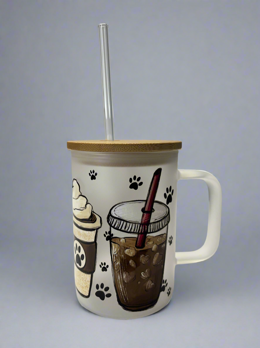 Dog Mom Frosted Glass Mug