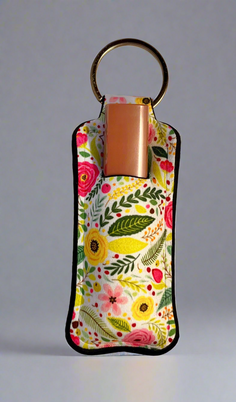 Flowers keychain lipstick holder