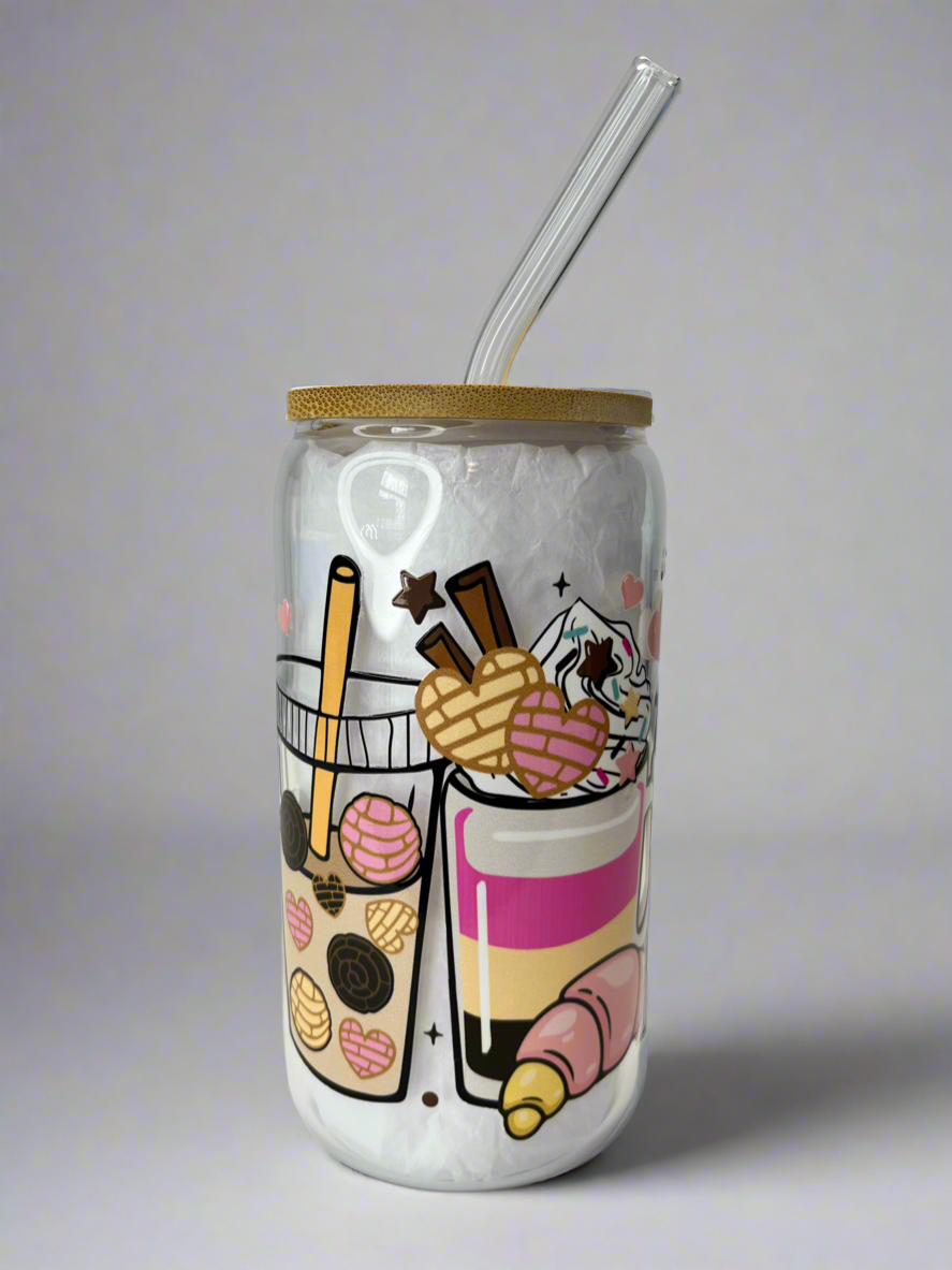 Cafecito Chisme glass can cup