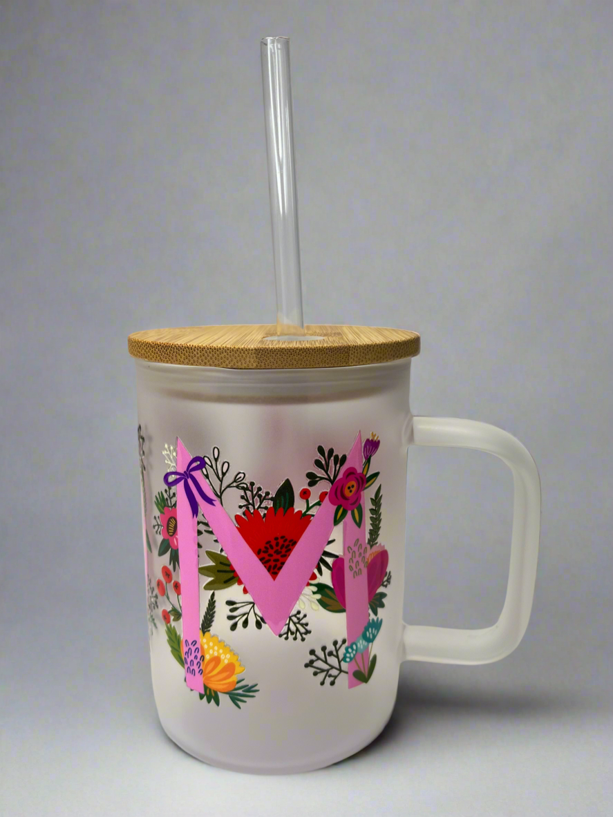Mom frosted glass mug