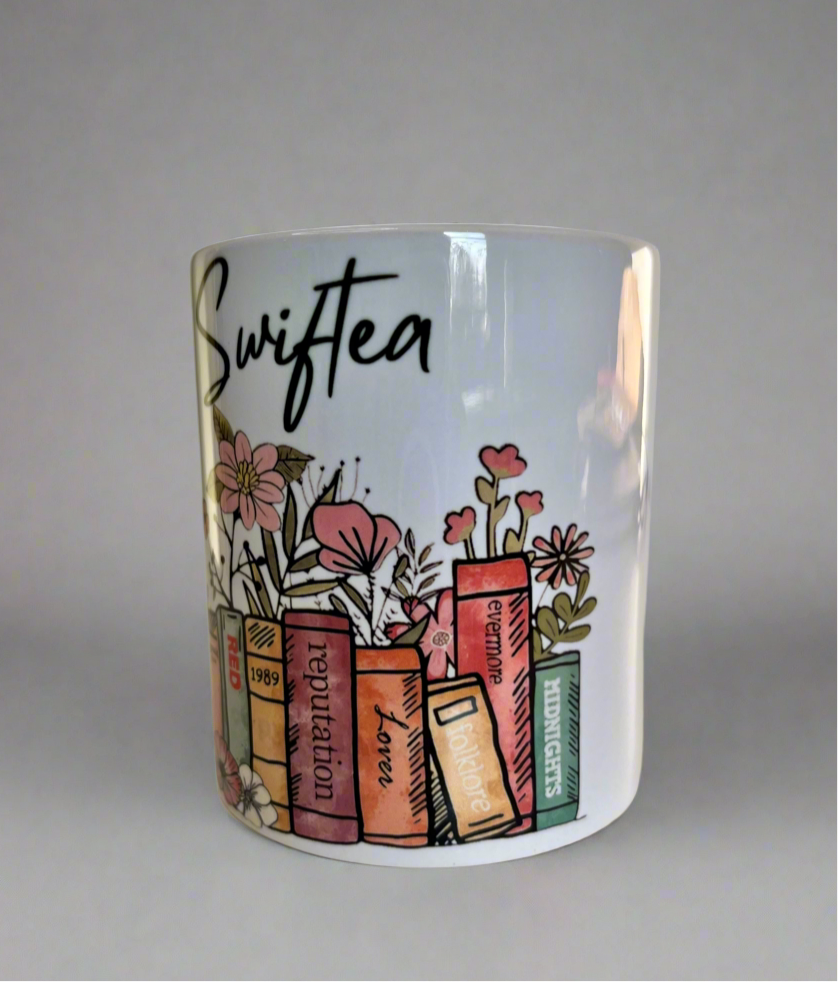 Swiftea Mug - Floral Book Lover Mug Inspired by Music and Eras