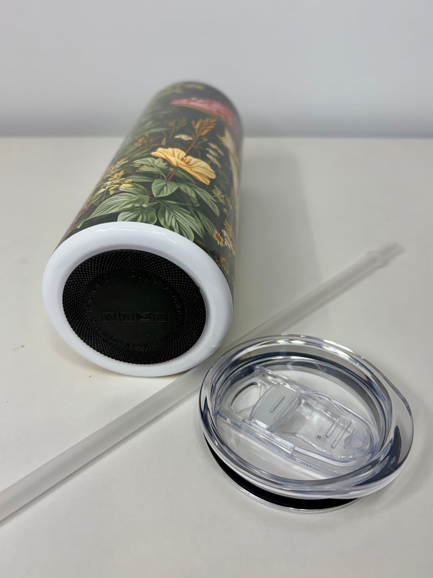 Dark Forest Mushroom Land Stainless Steel Tumbler 20oz with Straw β Fantasy Woodland Cup