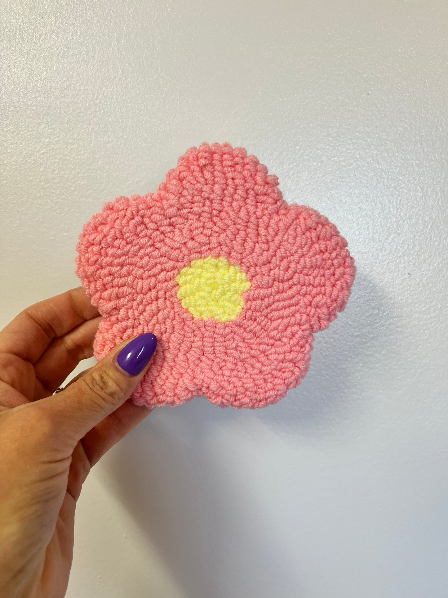 Pink Floral Mug Rug 5 inches
