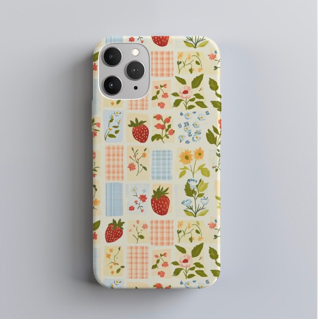 Strawberry Floral Patchwork Phone Case