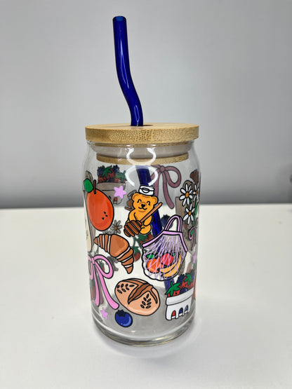 The Market Bloom Glass Cup - 16oz