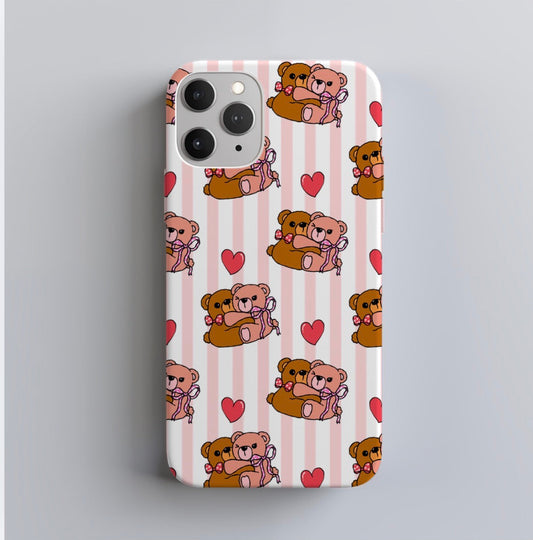 Cute Teddy Bear Wraparound iPhone Case – 3D Side Design Protective Cover for iPhone 14, 15 & 16 Series