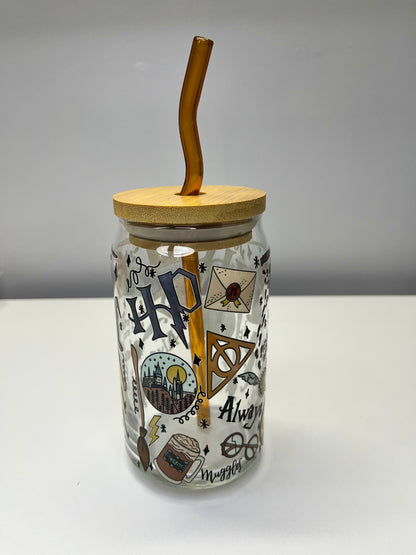 Harry Potter Glass Can Cup 16oz