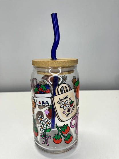 The Market Bloom Glass Cup - 16oz