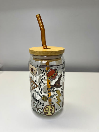 Harry Potter Glass Can Cup 16oz